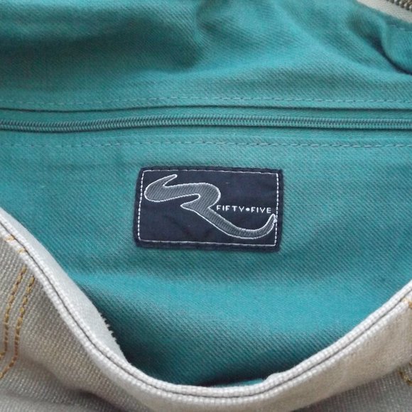 Rampage Fifty-Five Bag, Tan Canvas Tote with Embroidery, Like New! - Picture 6 of 13